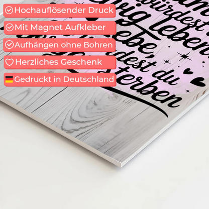 Spruch Fotoboard Magnet Wandbild Träume Lebe Zitat