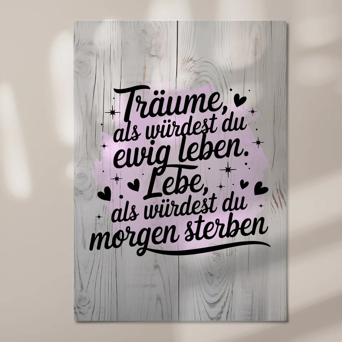 Spruch Fotoboard Magnet Wandbild Träume Lebe Zitat