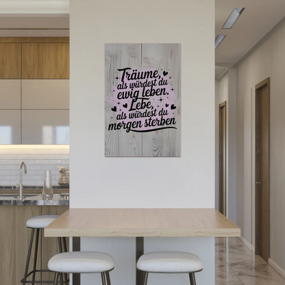 Spruch Fotoboard Magnet Wandbild Träume Lebe Zitat
