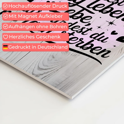 Spruch Fotoboard Magnet Wandbild Träume Lebe Zitat