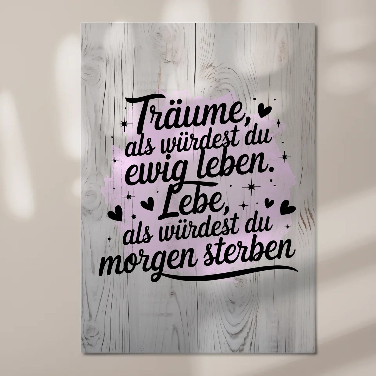 Spruch Fotoboard Magnet Wandbild Träume Lebe Zitat
