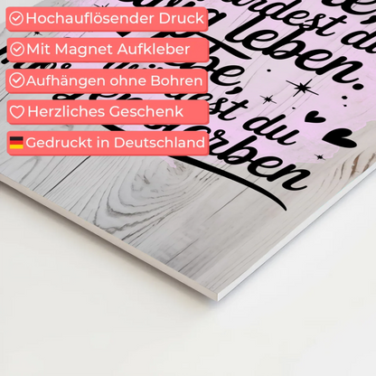 Spruch Fotoboard Magnet Wandbild Träume Lebe Zitat