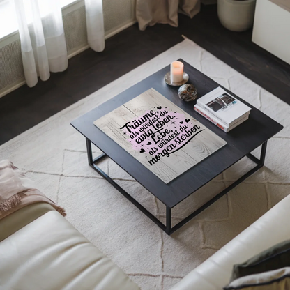 Spruch Fotoboard Magnet Wandbild Träume Lebe Zitat