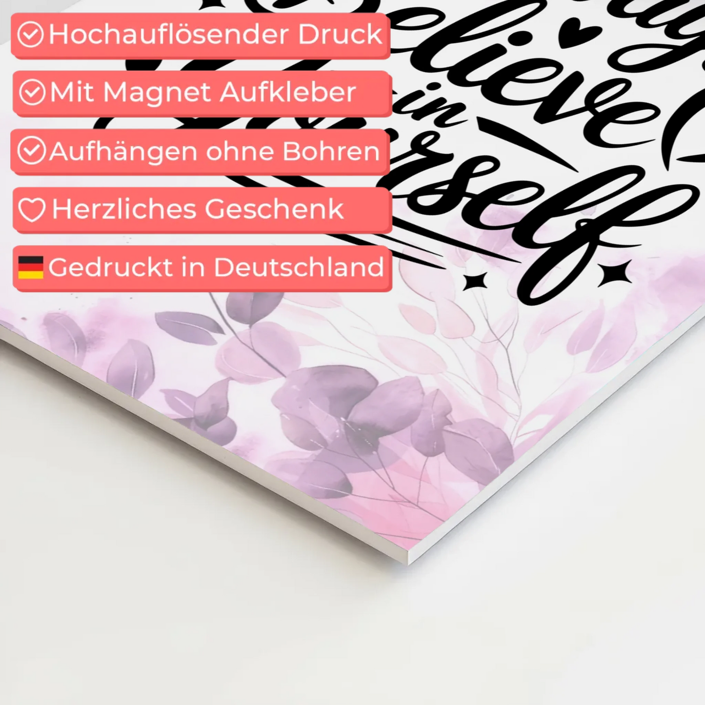 Sprüche Poster Magentisch Always Believe in Yourself