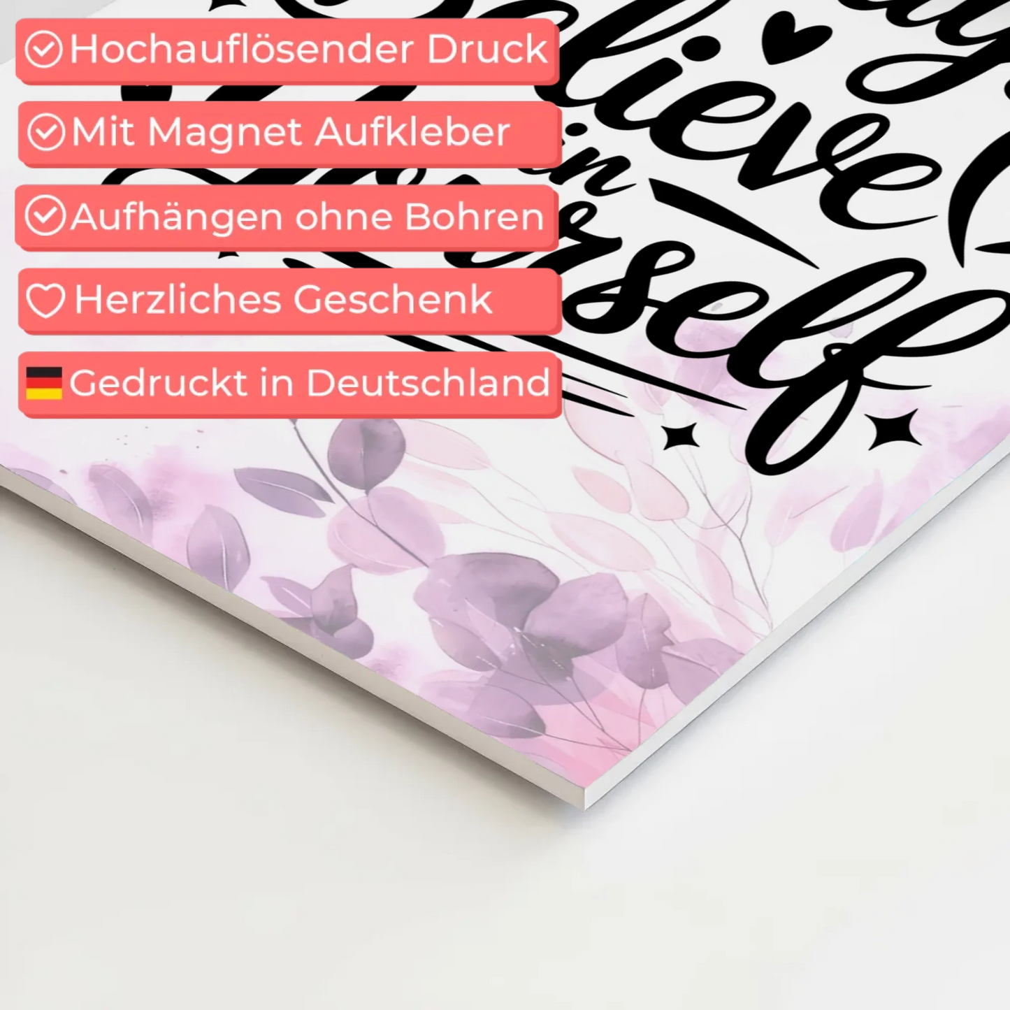 Sprüche Poster Magentisch Always Believe in Yourself