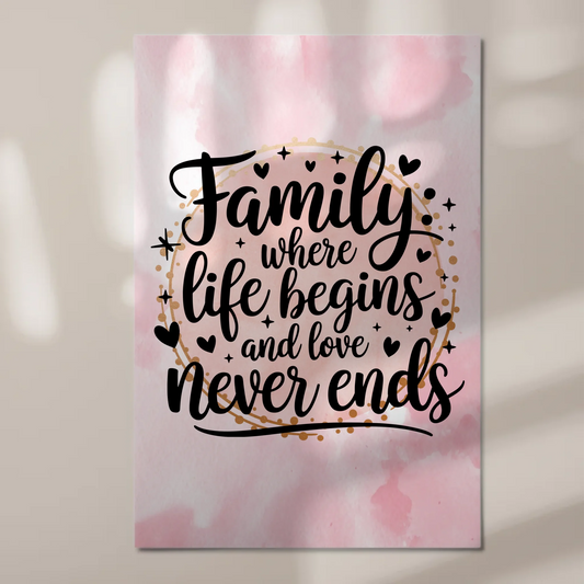 Magnet Poster mit Spruch Family Liebe Leben Geschenk