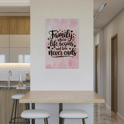Magnet Poster mit Spruch Family Liebe Leben Geschenk