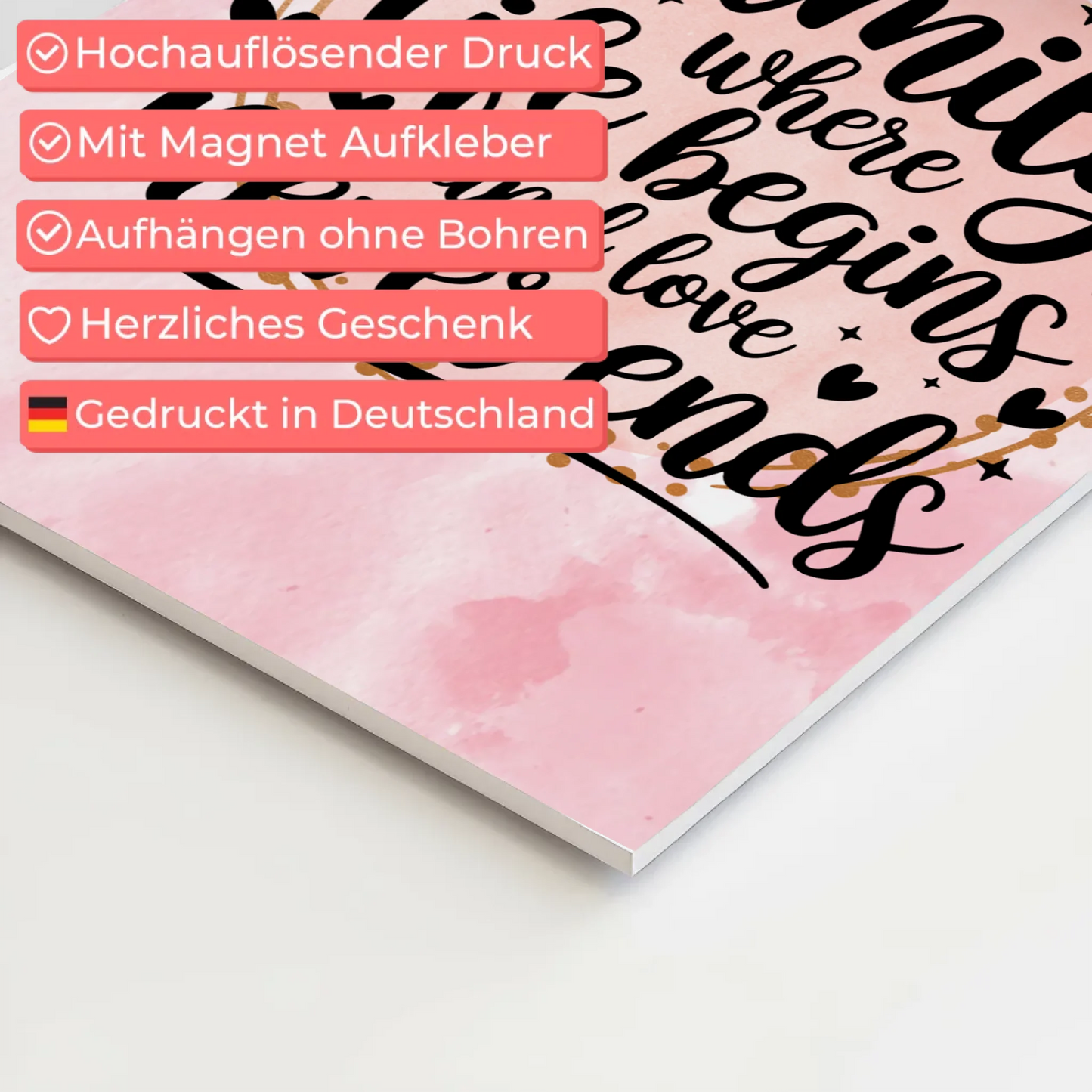 Magnet Poster mit Spruch Family Liebe Leben Geschenk