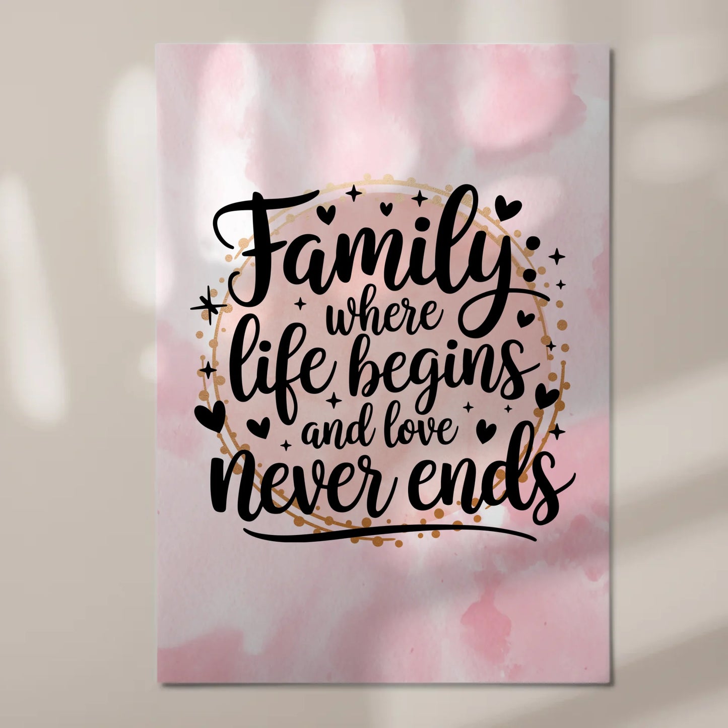 Magnet Poster mit Spruch Family Liebe Leben Geschenk