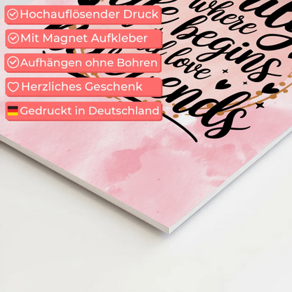 Magnet Poster mit Spruch Family Liebe Leben Geschenk