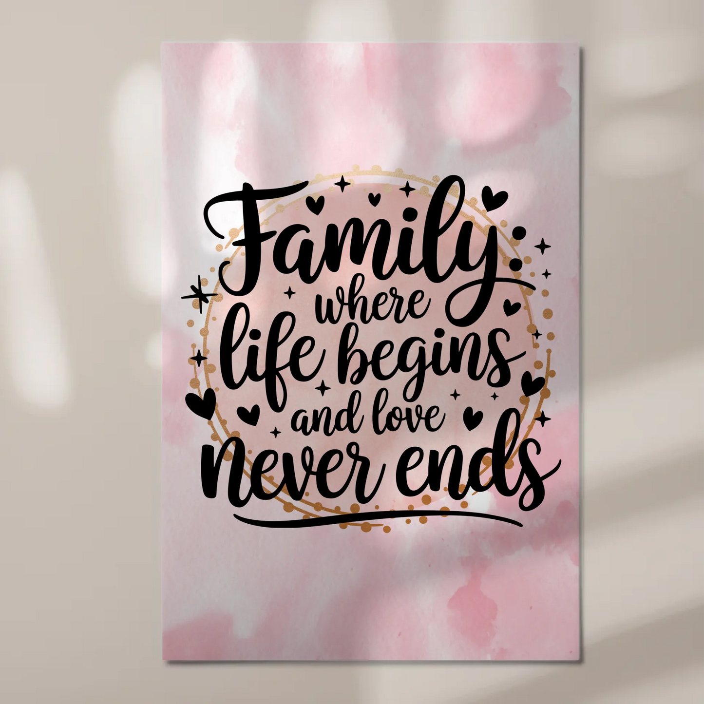 Magnet Poster mit Spruch Family Liebe Leben Geschenk