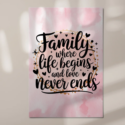 Magnet Poster mit Spruch Family Liebe Leben Geschenk