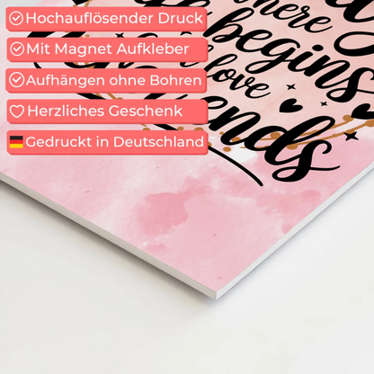 Magnet Poster mit Spruch Family Liebe Leben Geschenk