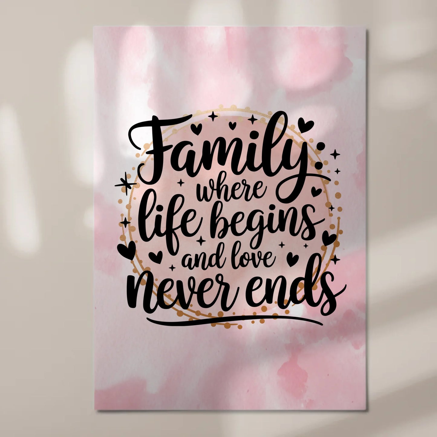 Magnet Poster mit Spruch Family Liebe Leben Geschenk