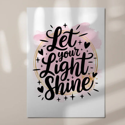 Magnet Poster Spruch Let Your Light Shine Geschenk Fotoboard
