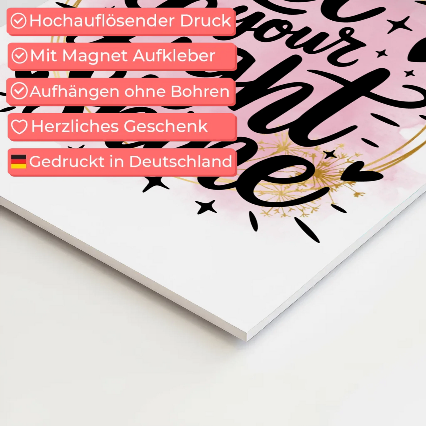 Magnet Poster Spruch Let Your Light Shine Geschenk Fotoboard