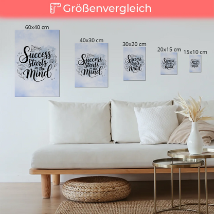 Spruch Fotoboard Magnet Wandbild Success Starts Mind