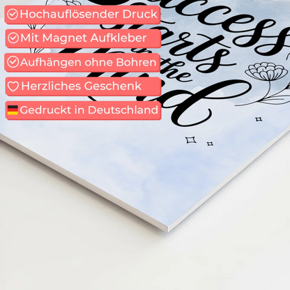 Spruch Fotoboard Magnet Wandbild Success Starts Mind