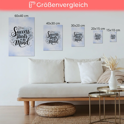 Spruch Fotoboard Magnet Wandbild Success Starts Mind