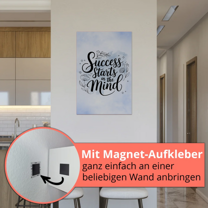Spruch Fotoboard Magnet Wandbild Success Starts Mind