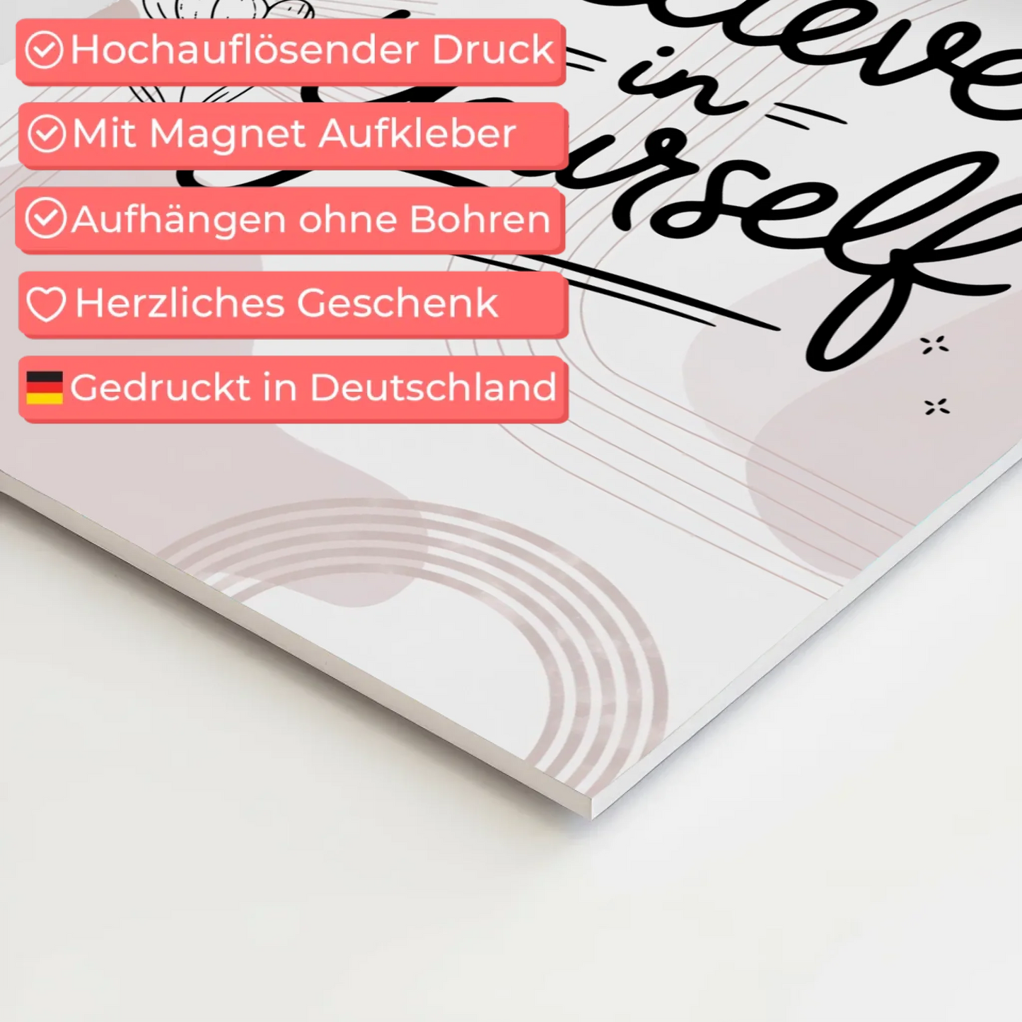 Magnet Poster Spruch Believe in Yourself personalisiert