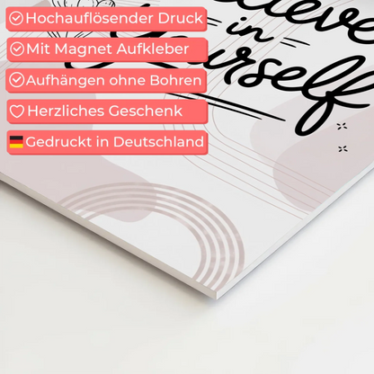 Magnet Poster Spruch Believe in Yourself personalisiert
