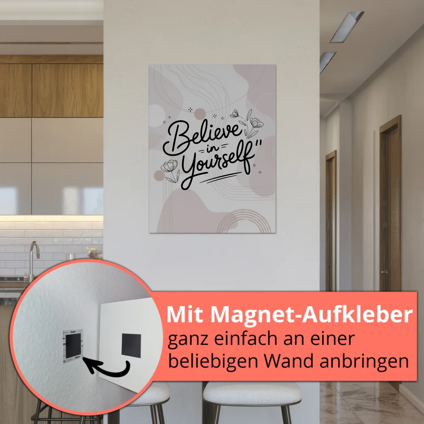 Magnet Poster Spruch Believe in Yourself personalisiert