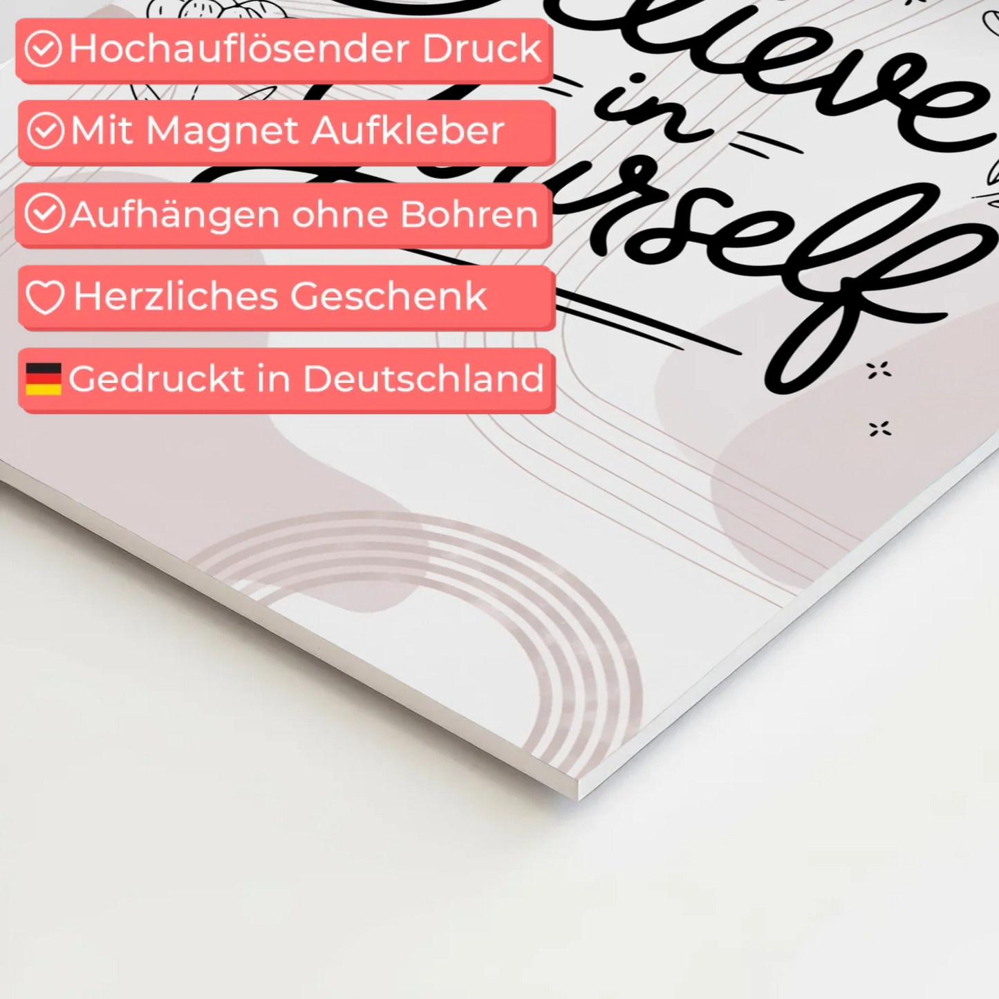 Magnet Poster Spruch Believe in Yourself personalisiert