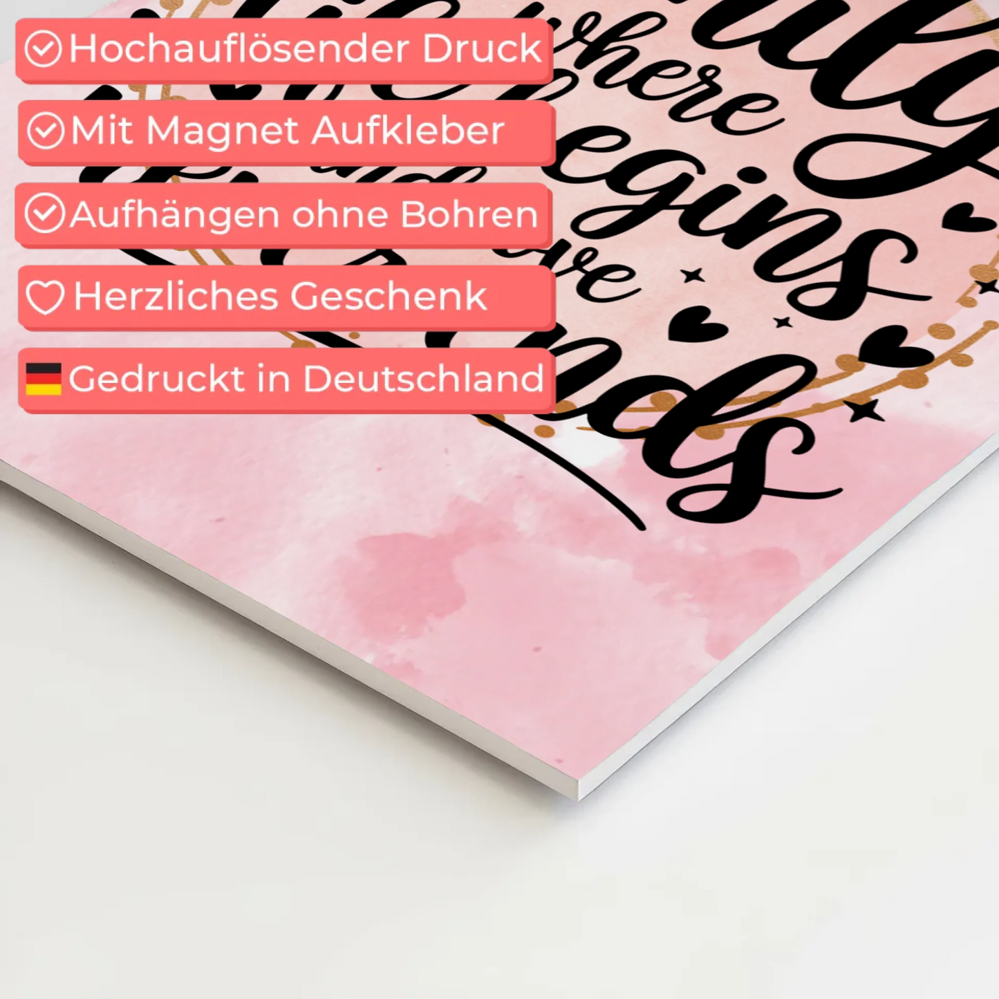 Magnet Poster mit Spruch Family Liebe Leben Geschenk