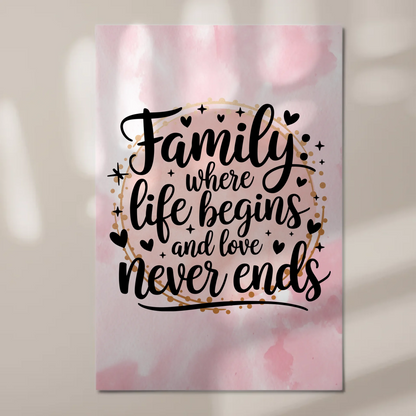 Magnet Poster mit Spruch Family Liebe Leben Geschenk
