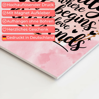 Magnet Poster mit Spruch Family Liebe Leben Geschenk