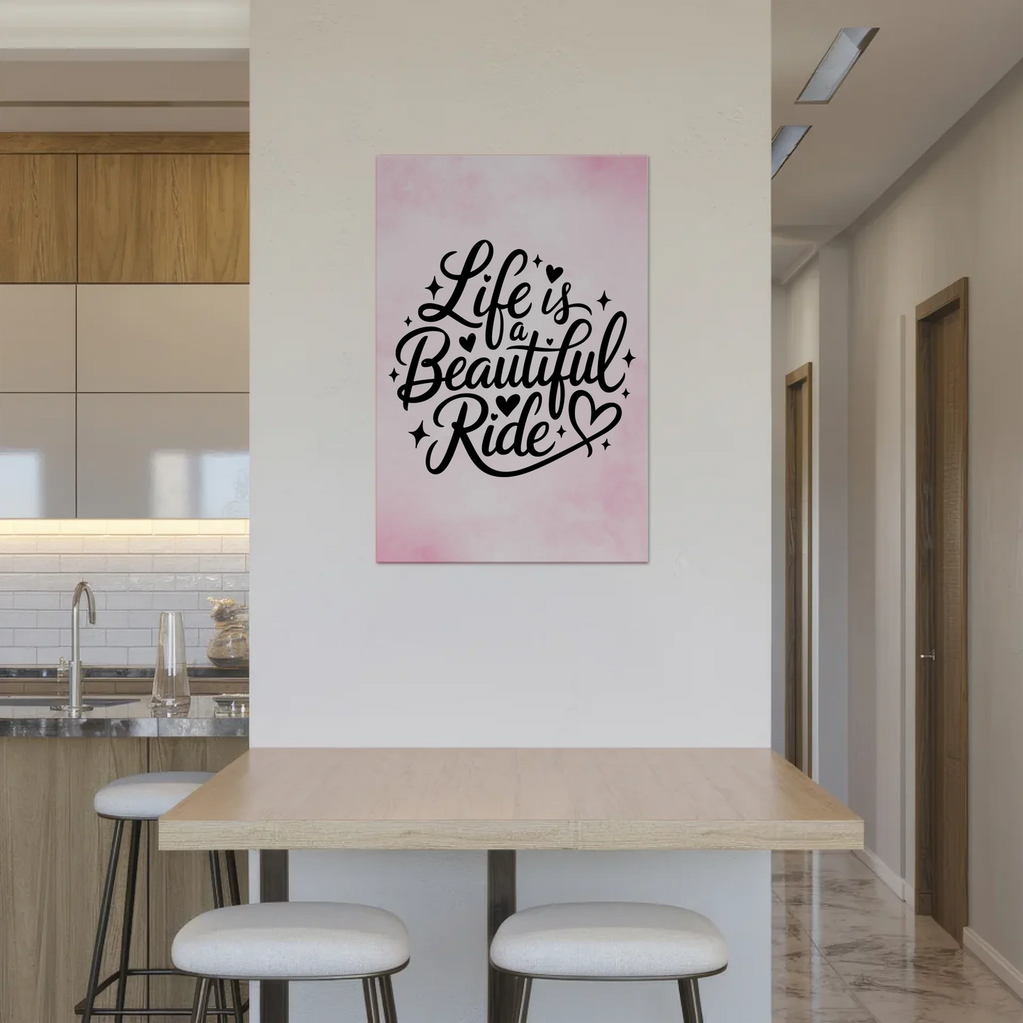 Sprüche Poster Magentisch Life is a Beautiful Ride Geschenk