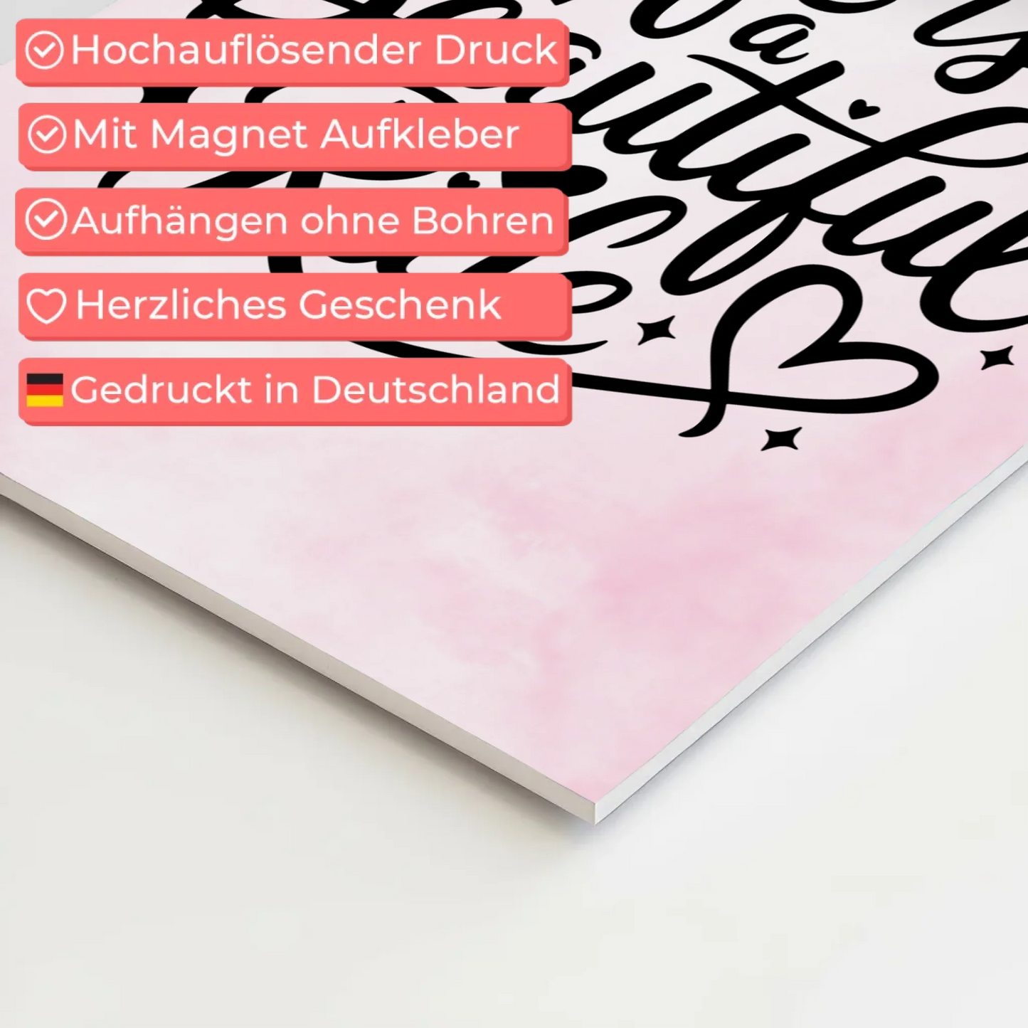 Sprüche Poster Magentisch Life is a Beautiful Ride Geschenk