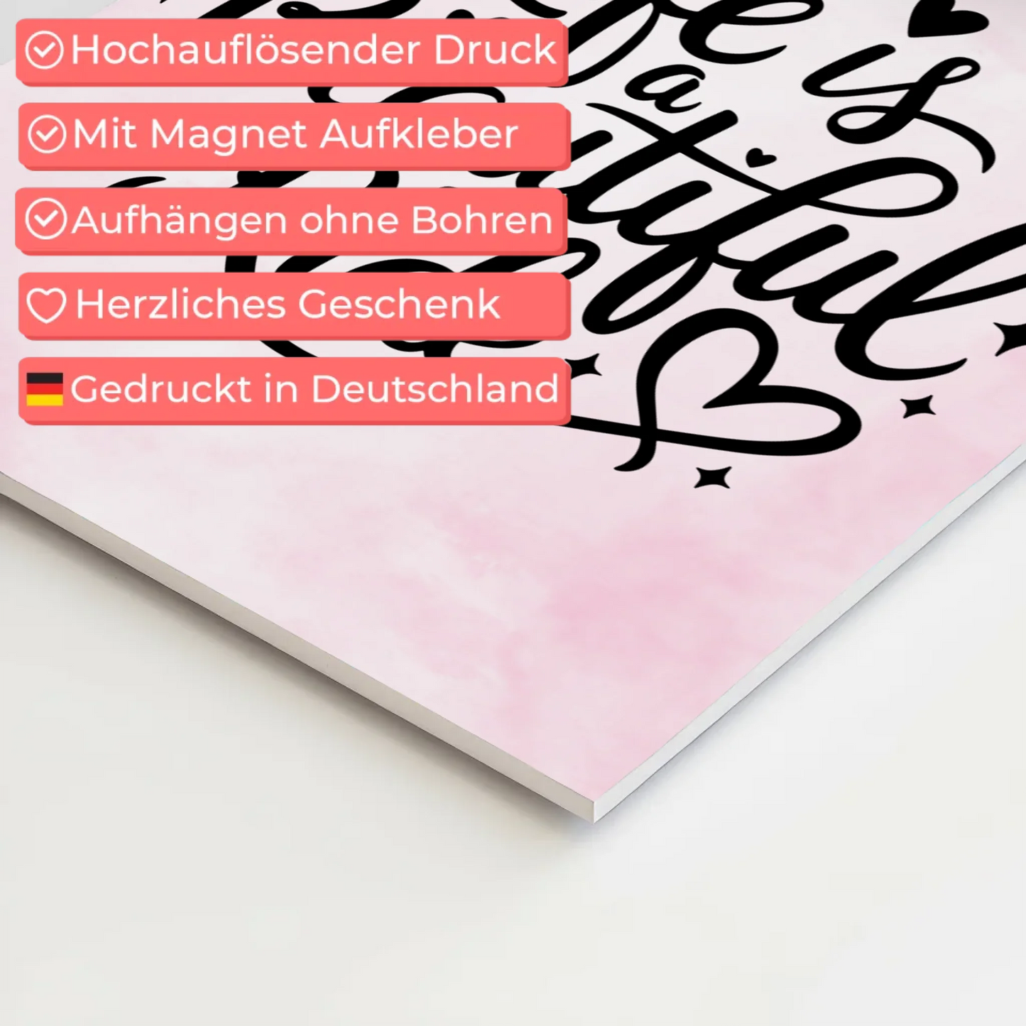 Sprüche Poster Magentisch Life is a Beautiful Ride Geschenk