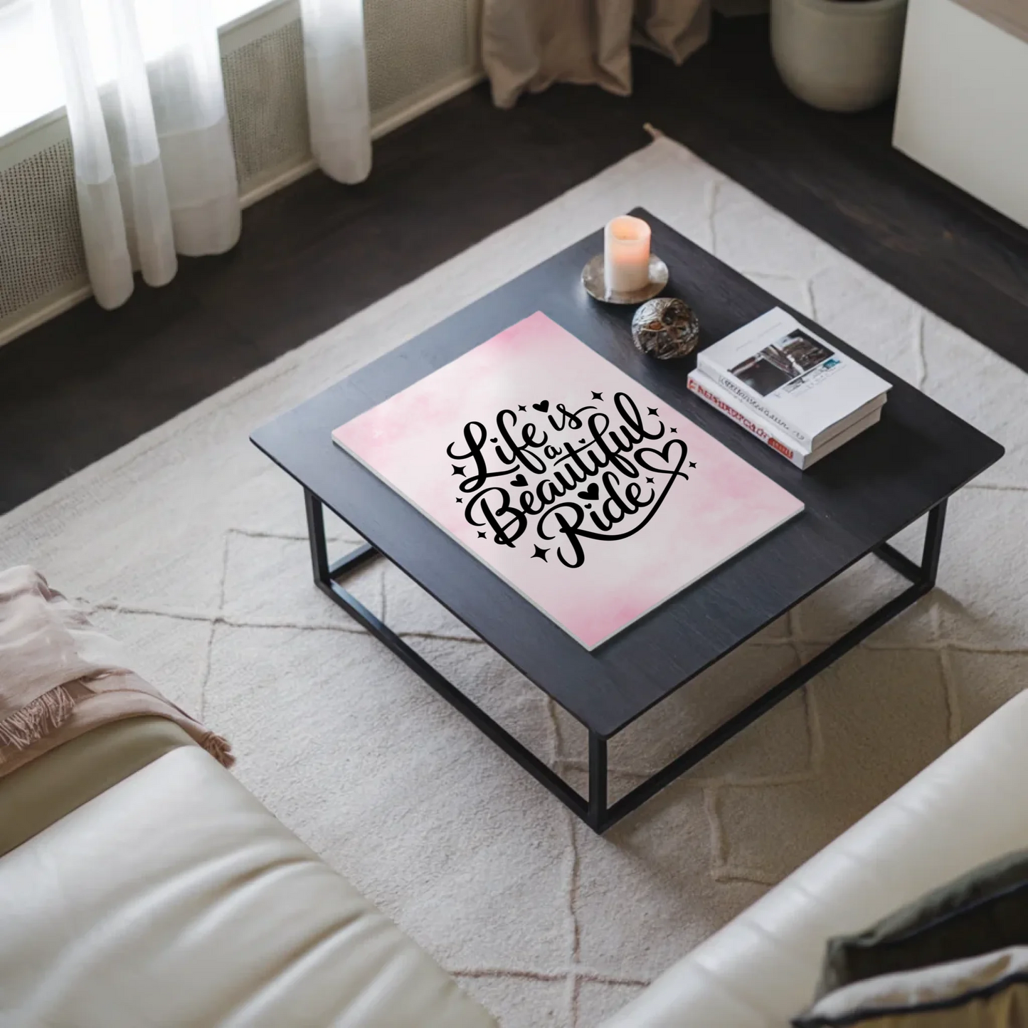 Sprüche Poster Magentisch Life is a Beautiful Ride Geschenk