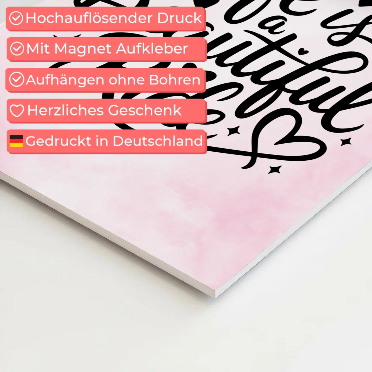 Sprüche Poster Magentisch Life is a Beautiful Ride Geschenk