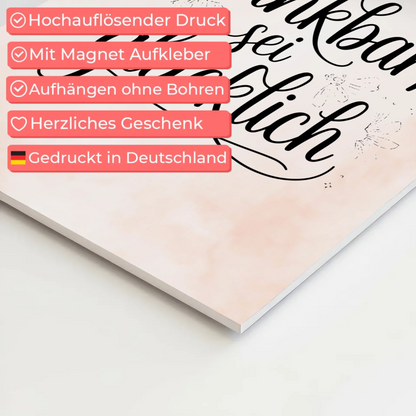 Magnet Poster mit Spruch Sei dankbar sei glücklich