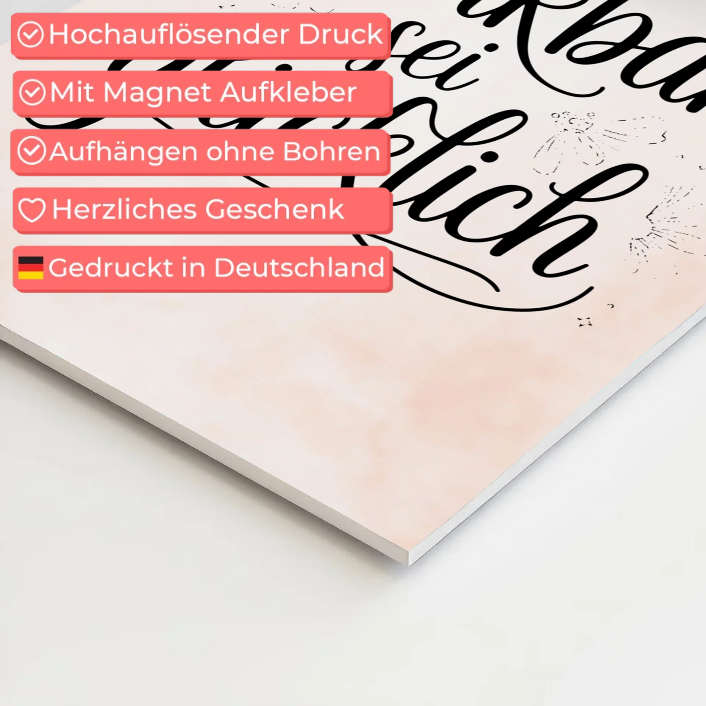 Magnet Poster mit Spruch Sei dankbar sei glücklich