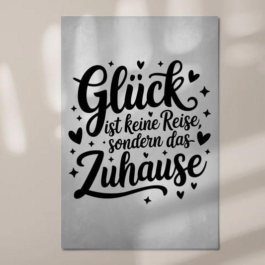 Magnet Poster Spruch Glück Zuhause personalisiert