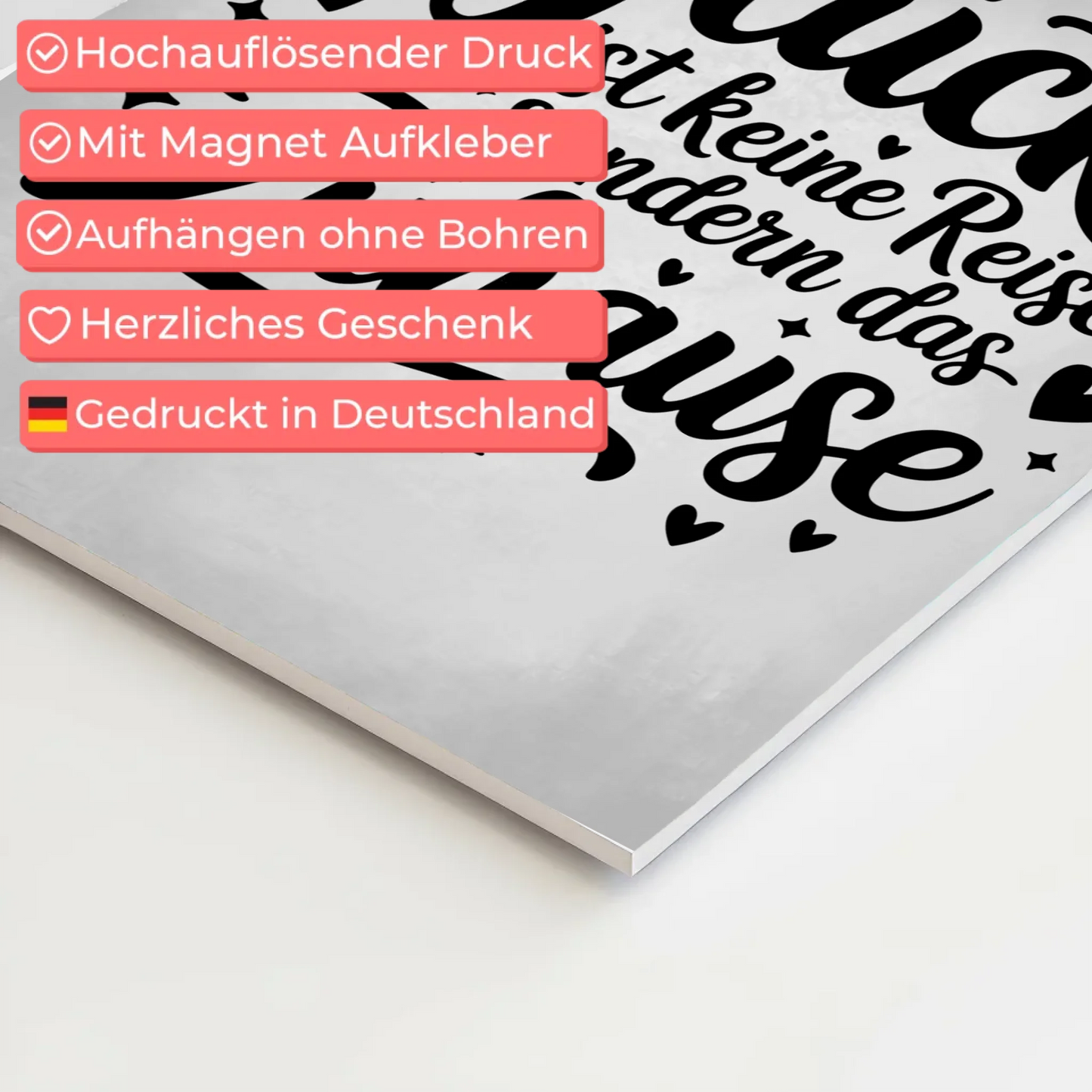 Magnet Poster Spruch Glück Zuhause personalisiert