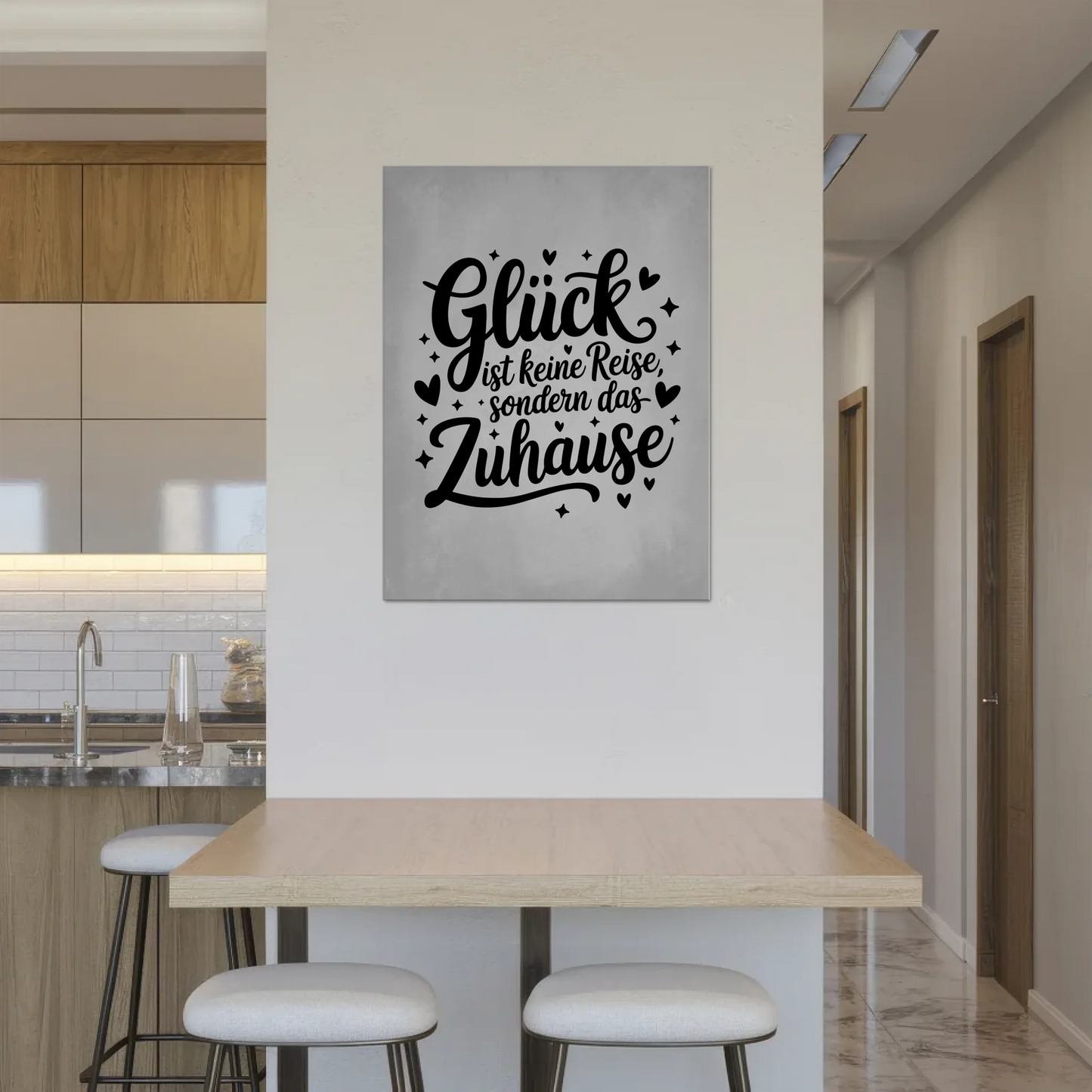 Magnet Poster Spruch Glück Zuhause personalisiert