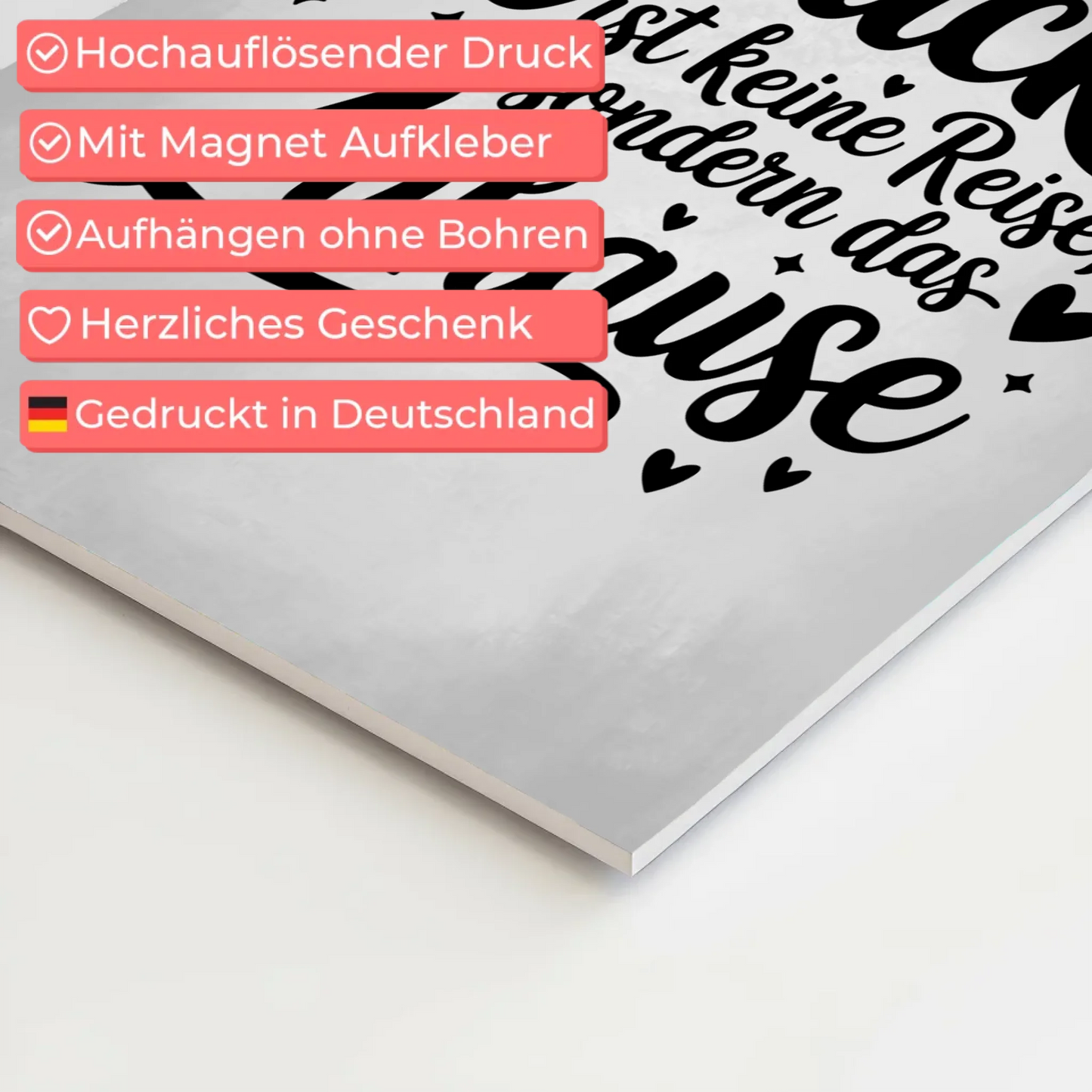 Magnet Poster Spruch Glück Zuhause personalisiert