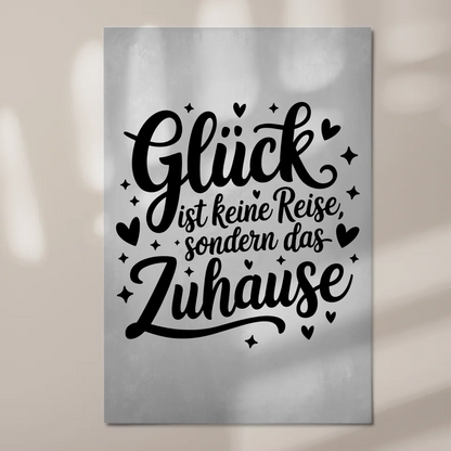 Magnet Poster Spruch Glück Zuhause personalisiert
