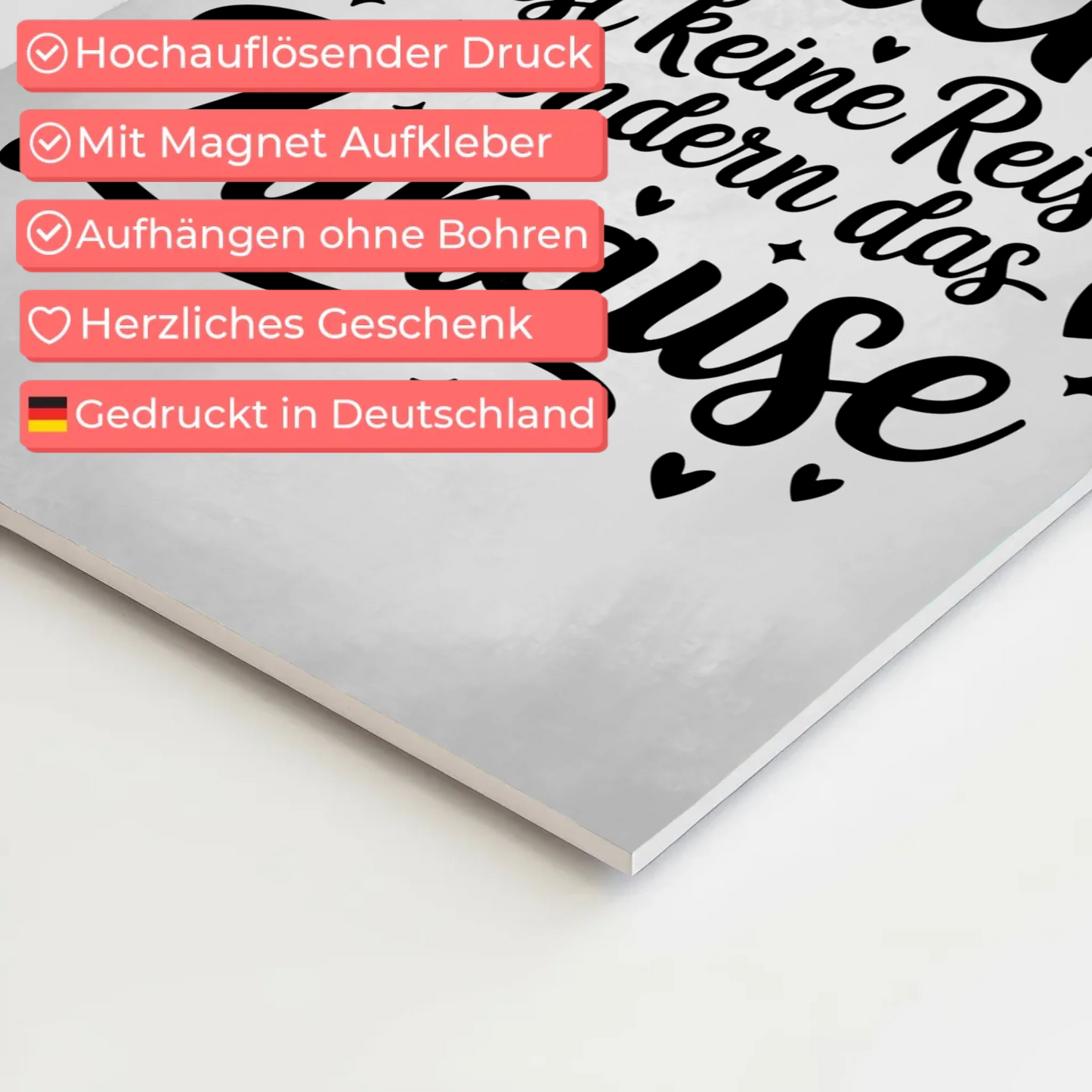 Magnet Poster Spruch Glück Zuhause personalisiert