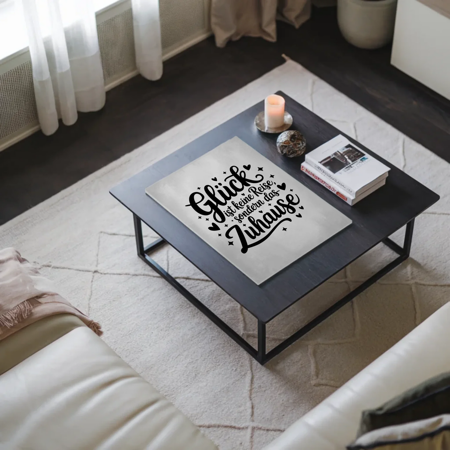 Magnet Poster Spruch Glück Zuhause personalisiert