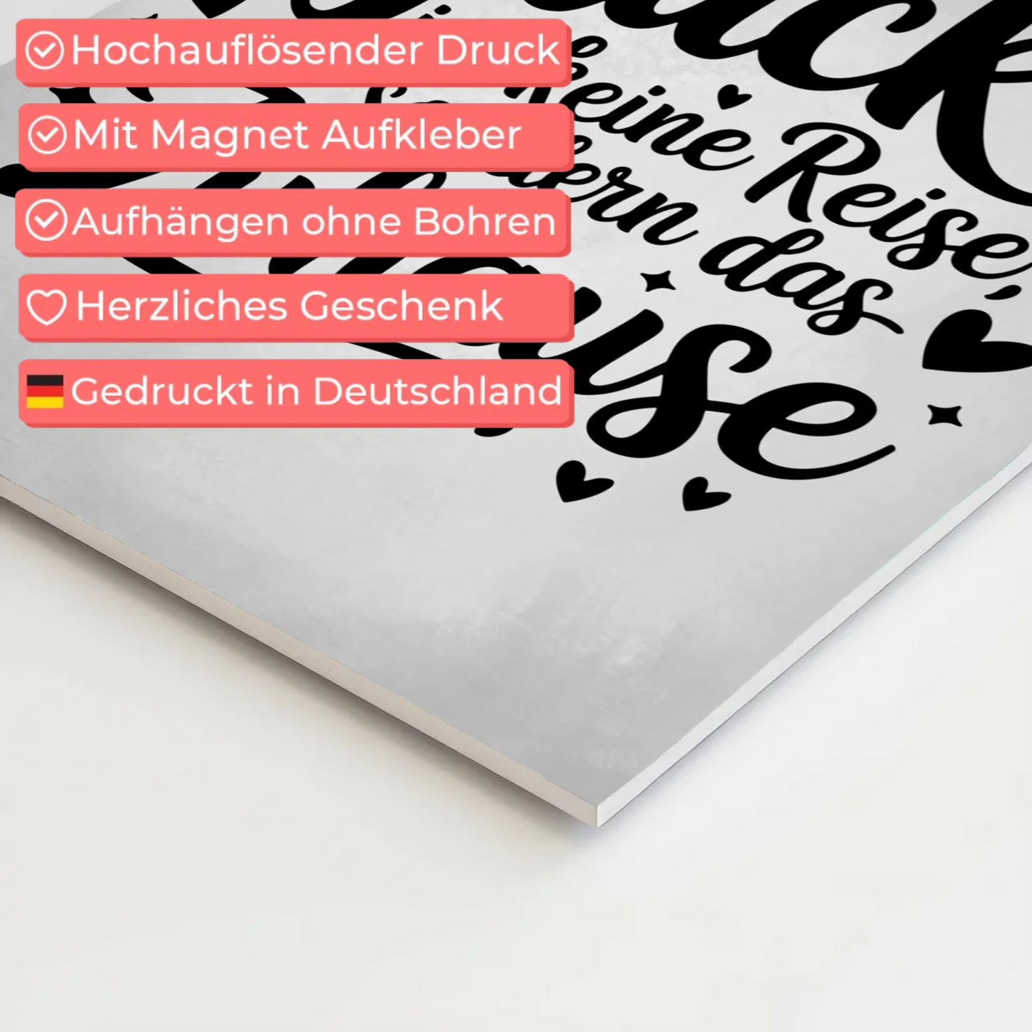 Magnet Poster Spruch Glück Zuhause personalisiert