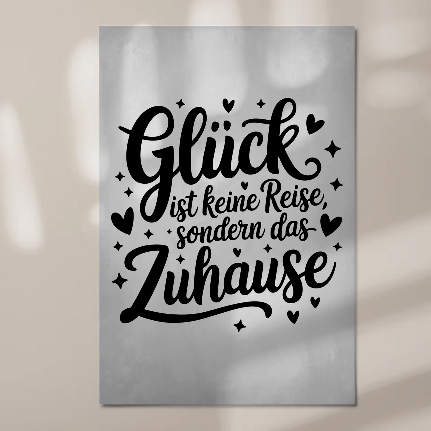 Magnet Poster Spruch Glück Zuhause personalisiert