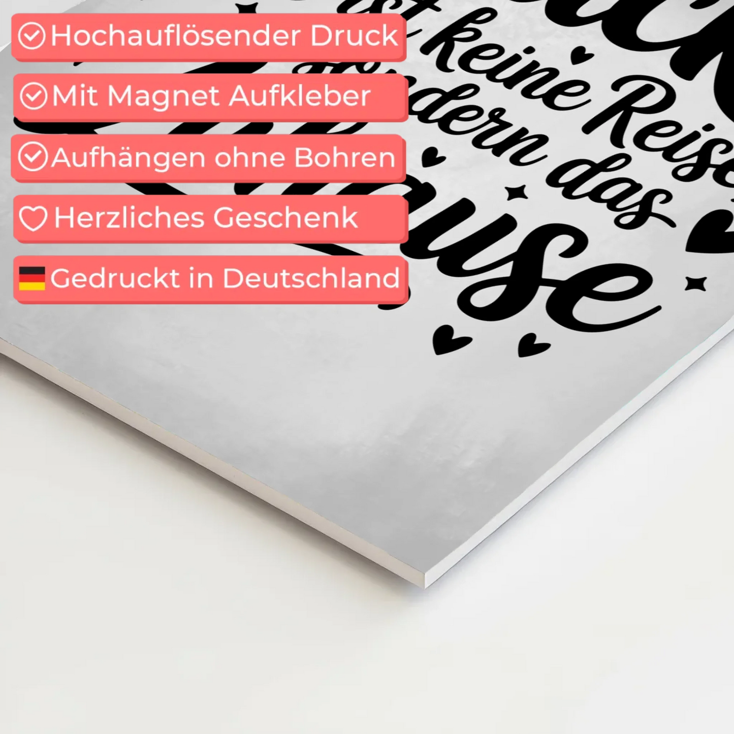 Magnet Poster Spruch Glück Zuhause personalisiert