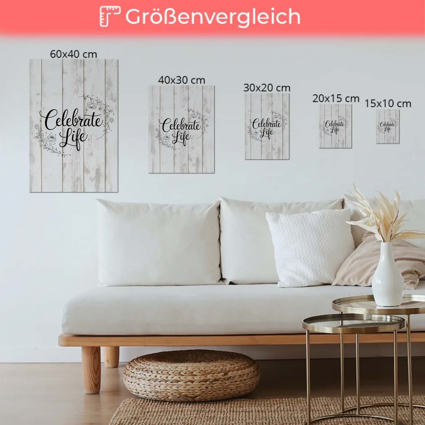Spruch Fotoboard Magnet Wandbild Celebrate Life Geschenk
