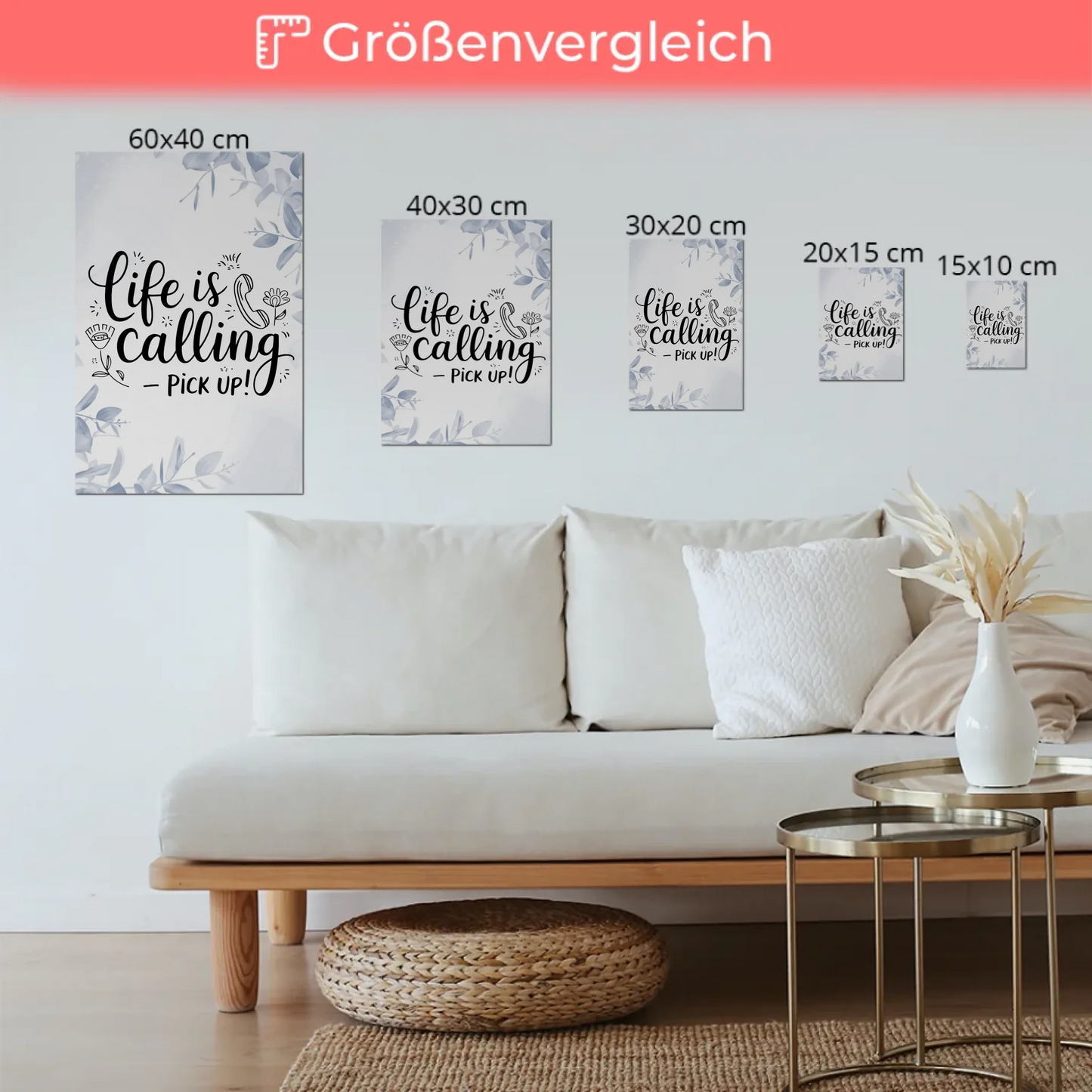 Magnet Poster mit Spruch Life is calling – pick up